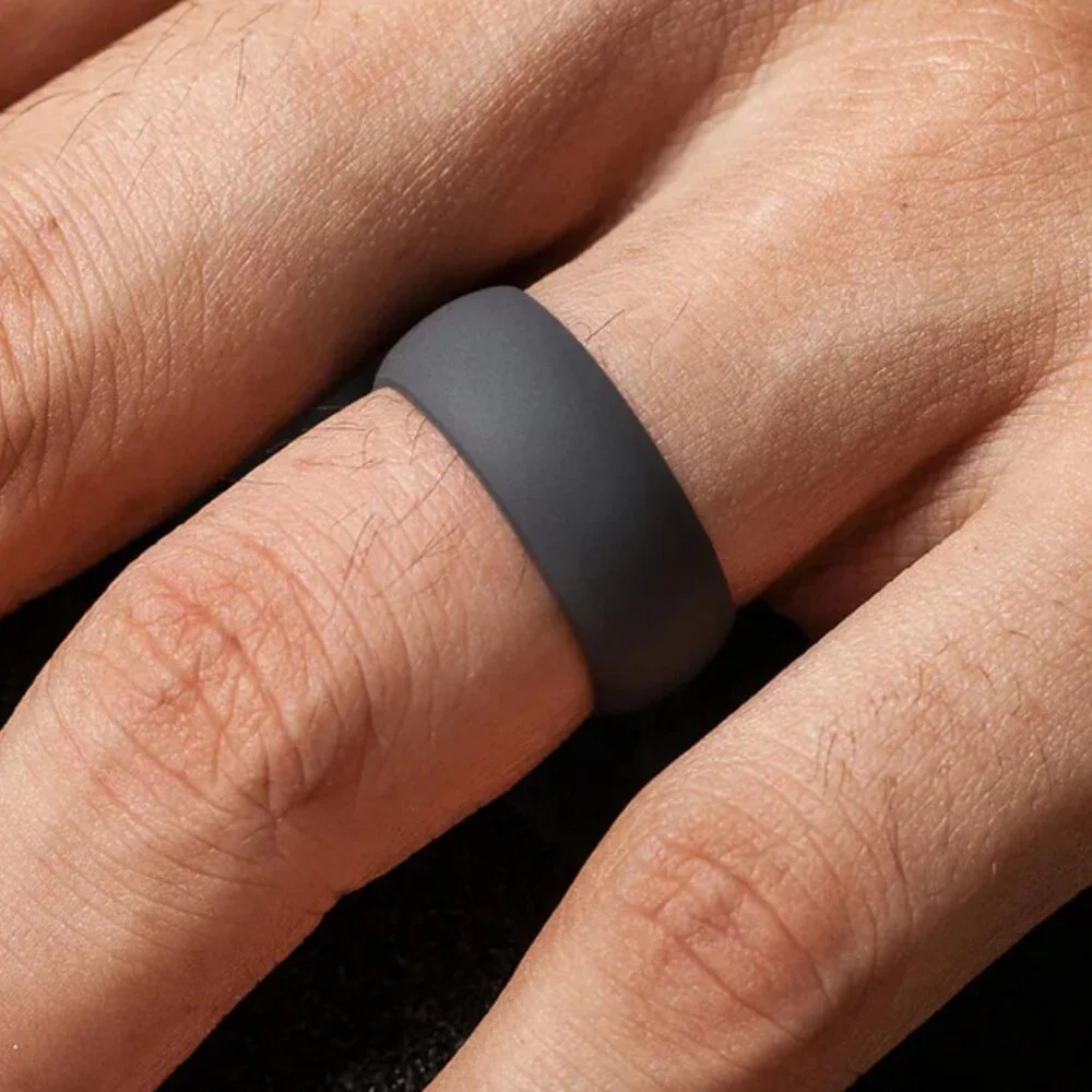 NEW Men's ThunderFit Silicon Ring, dark grey size 11